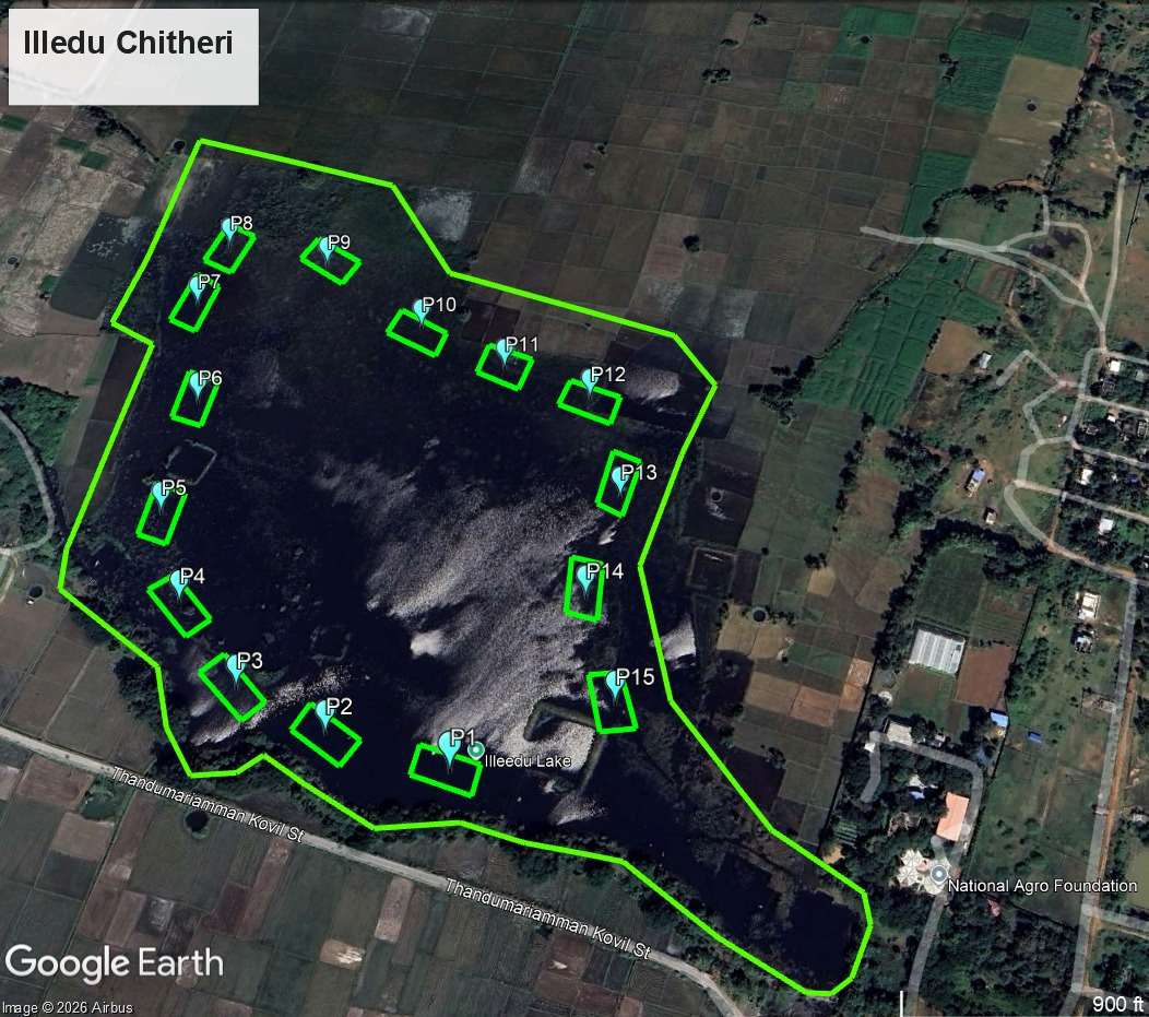 Satellite survey map with proposed desilting pits — Illedu Chetheri